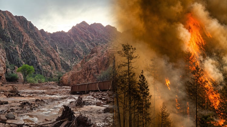 big sure fire grand canyon flood